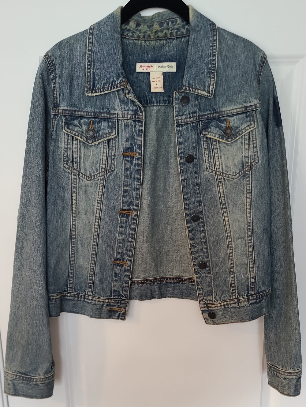 Abercrombie & Fitch Faded Blue Denim Trucker Jacket